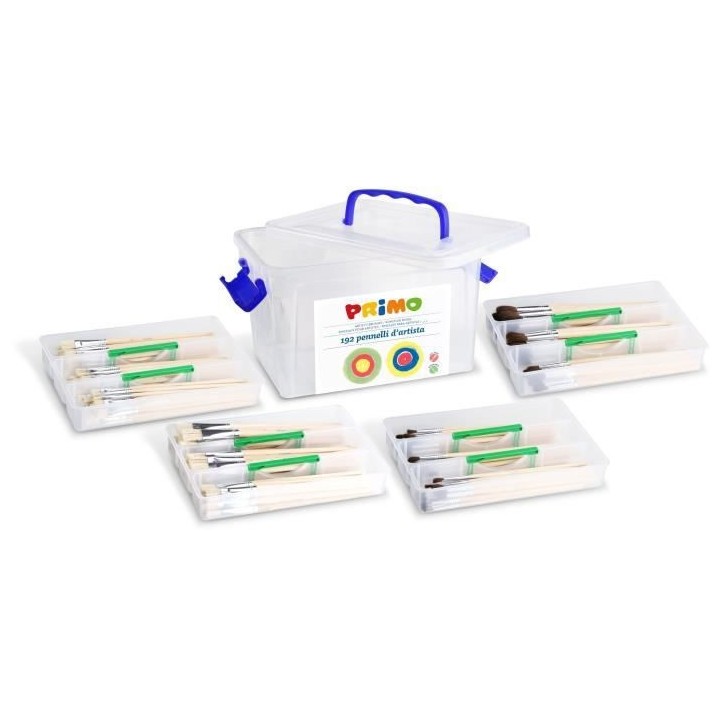 PRIMO 243PTQ192 Pinceaux différentes tailles avec manche en bois natu