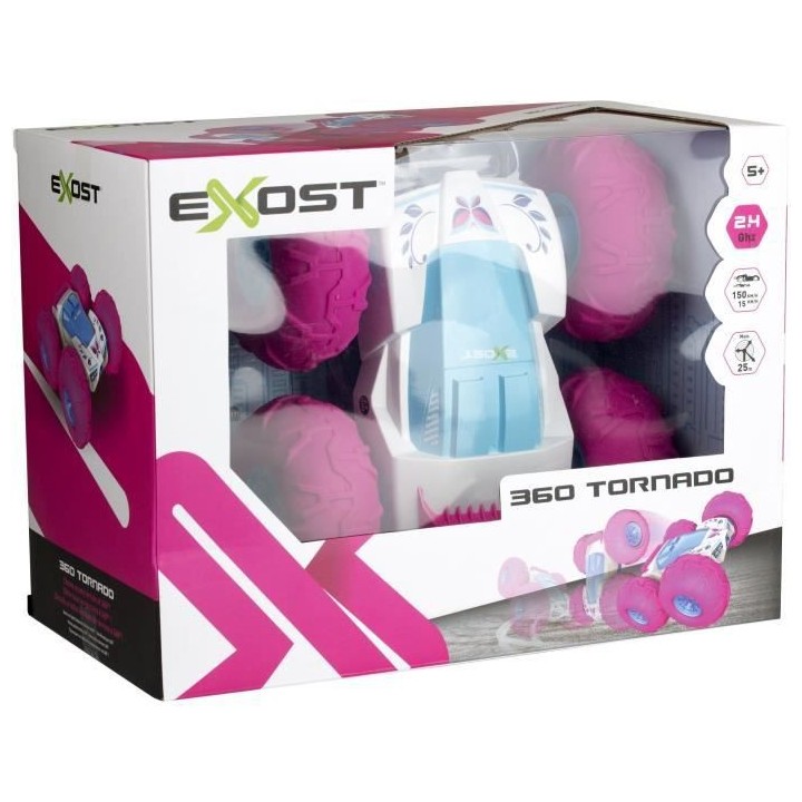 EXOST Voiture Télécommandée tout-terrain 360 Tornado rose - 25cm -