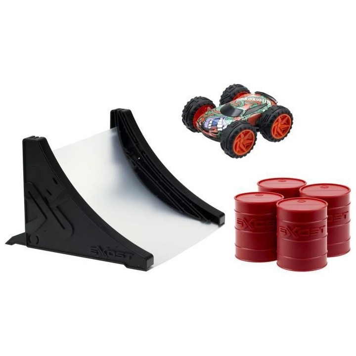 EXOST JUMP - Coffret cascades : 1 petite voiture a friction + accessoi