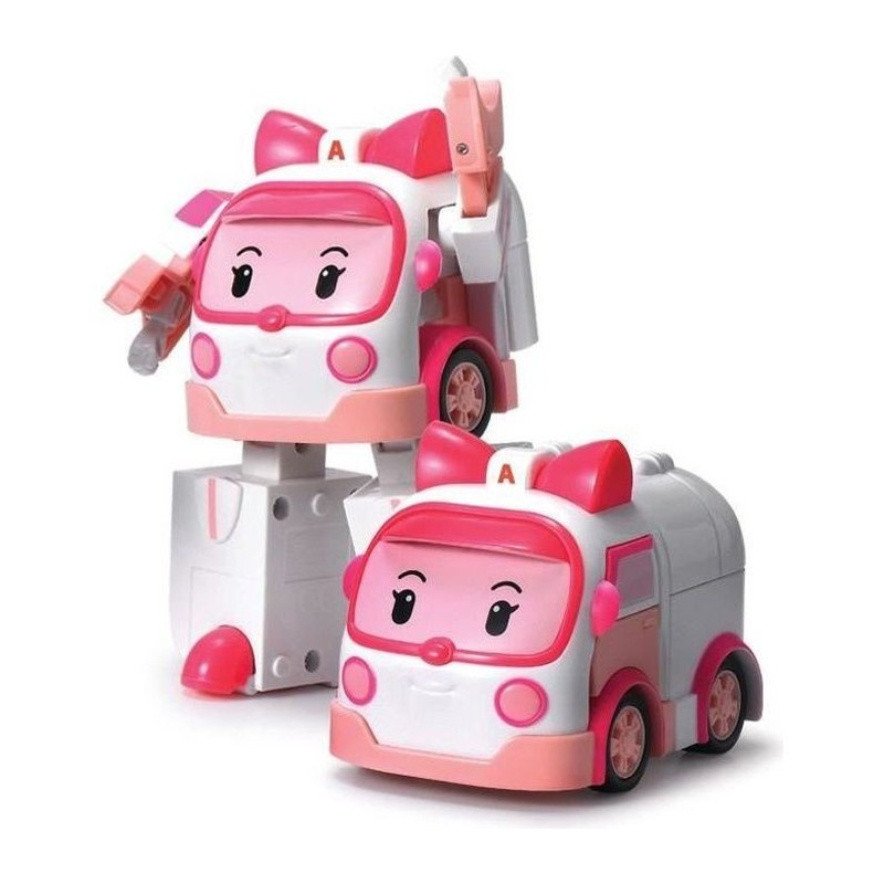 ROBOCAR POLI- Véhicule TRANSFORMABLE AMBRE ambulance