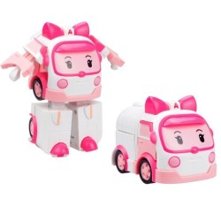 ROBOCAR POLI- Véhicule TRANSFORMABLE AMBRE ambulance