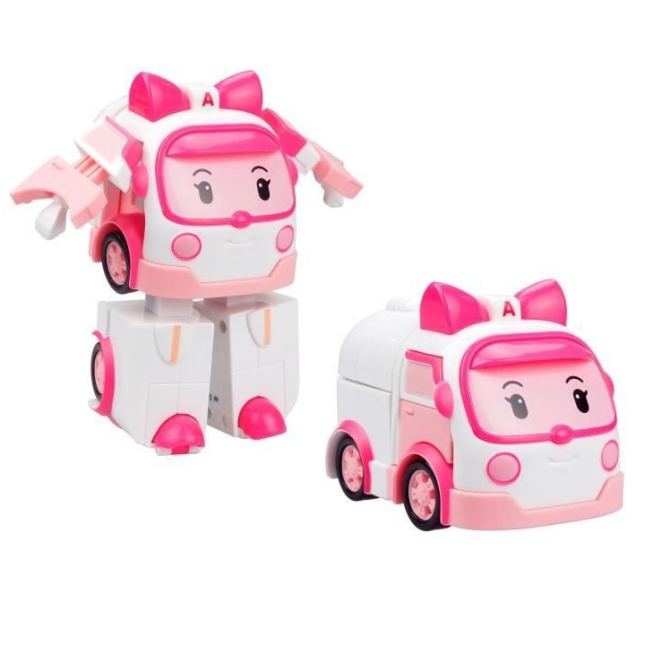 ROBOCAR POLI- Véhicule TRANSFORMABLE AMBRE ambulance