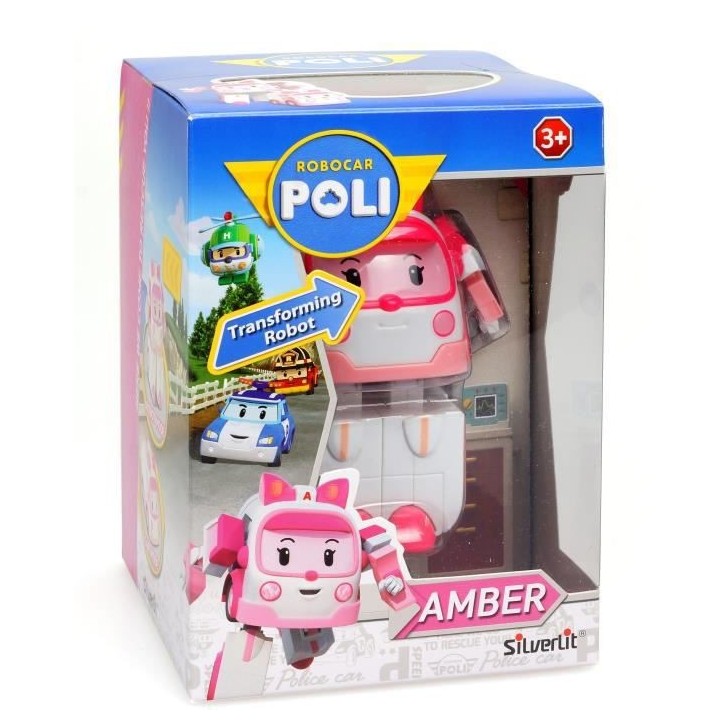 ROBOCAR POLI- Véhicule TRANSFORMABLE AMBRE ambulance