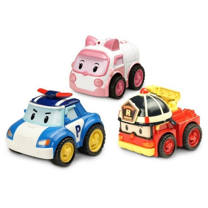 ROBOCAR POLI- Voitures a Friction - Pack de 3