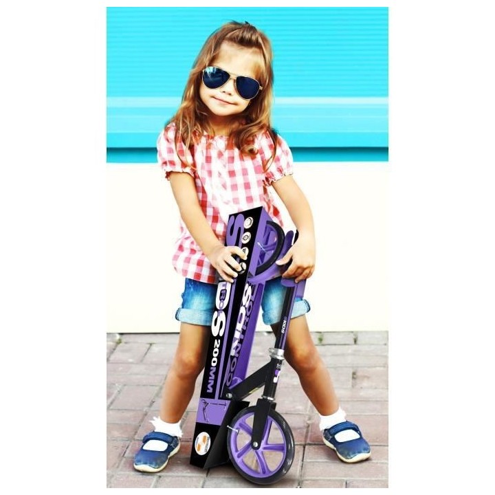 UNIVERSAL - Trottinette pliable ajustable 200mm avec béquille Mauve S