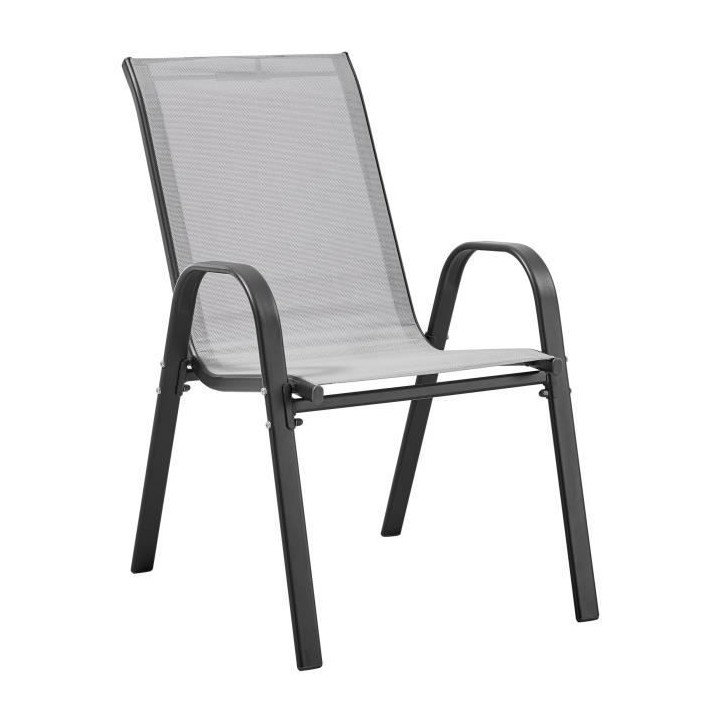 Lot de 2 fauteuils - Acier et textile - Hauteur du siege : 41 cm - Cou