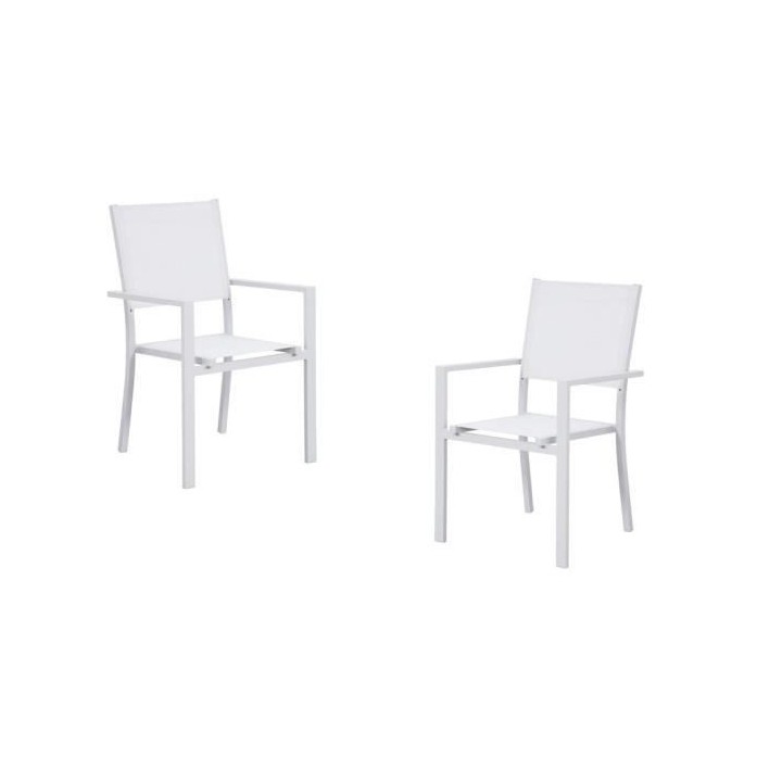Lot de 2 fauteuils a manger de jardin - Aluminium - 56x59x89cm cm