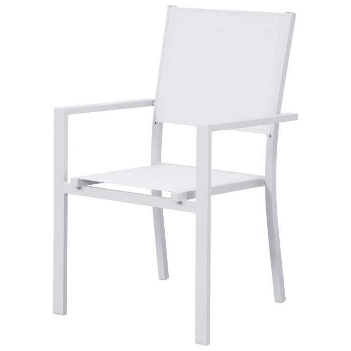 Lot de 4 fauteuils a manger de jardin - Aluminium - 56x59x89cm