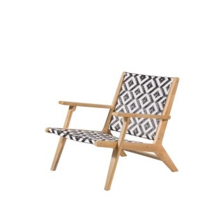 Fauteuil bas en bois d'Acacia FSC et en résine tressée - 1 personne