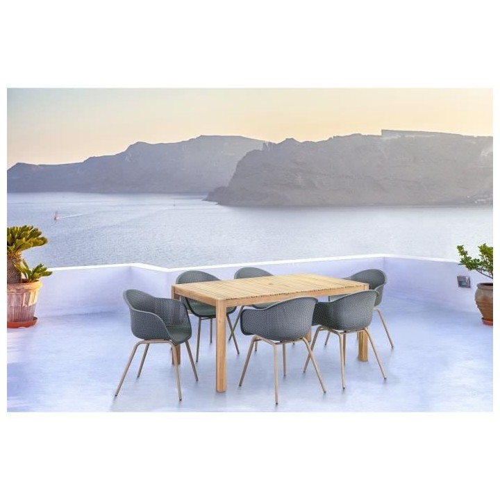 Lot de 2 Fauteuils Scandinave - Assise en plastique, pied en acier - N