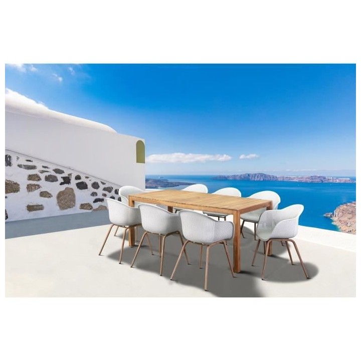 Lot de 2 Fauteuils Scandinave - Assise en plastique, pied en acier ave