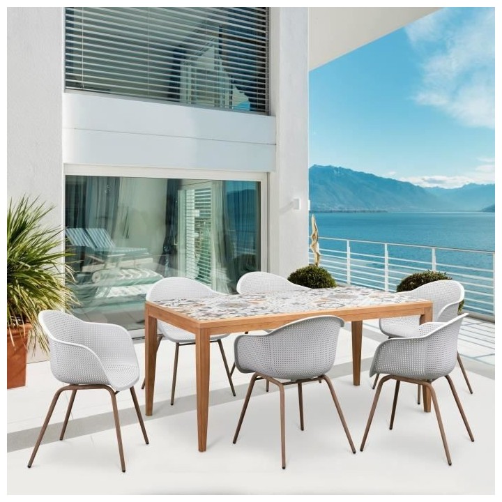 Lot de 2 Fauteuils Scandinave - Assise en plastique, pied en acier ave