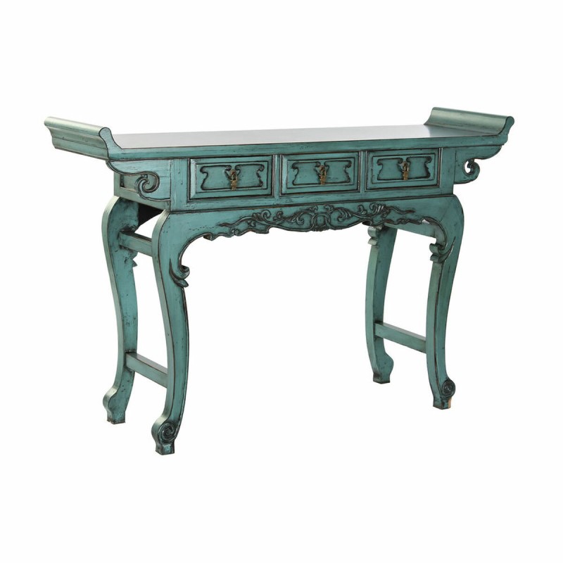 Table d'appoint DKD Home Decor Métal Turquoise Oriental Orme (135 x 37 x 89 cm)