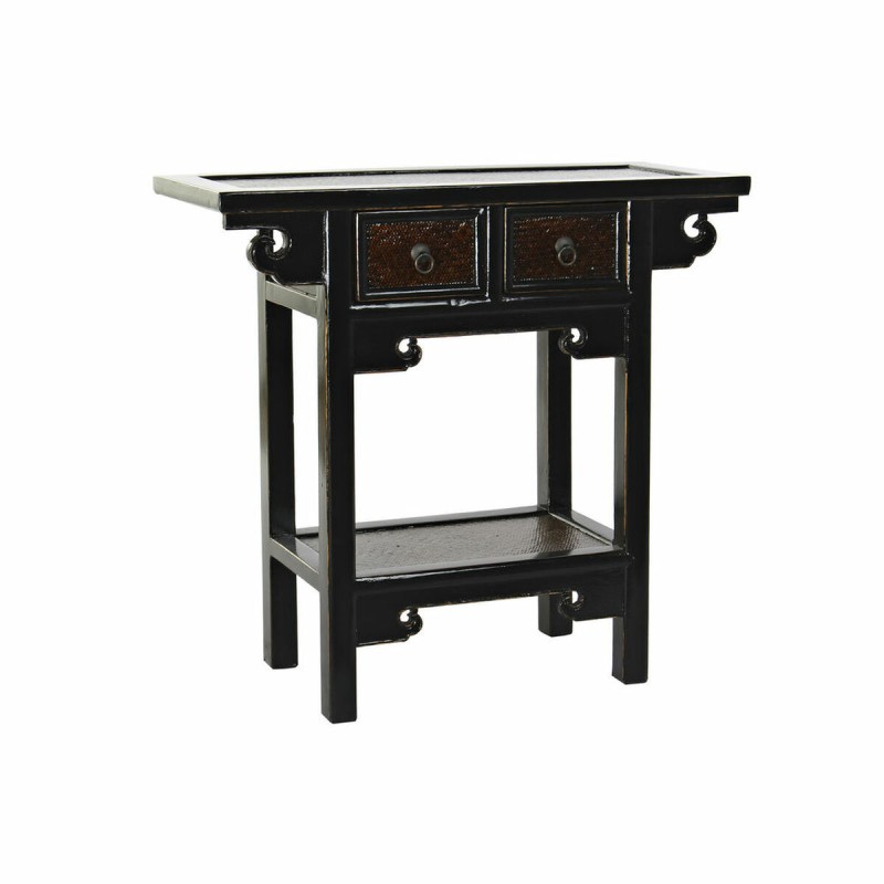 Table d'appoint DKD Home Decor Noir Bois Brun foncé (85 x 35 x 80 cm)