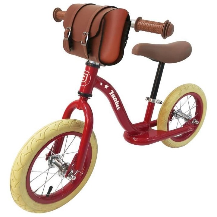 FUNBEE - Draisienne 12 Retro avec Sacoche pour enfant - Rouge