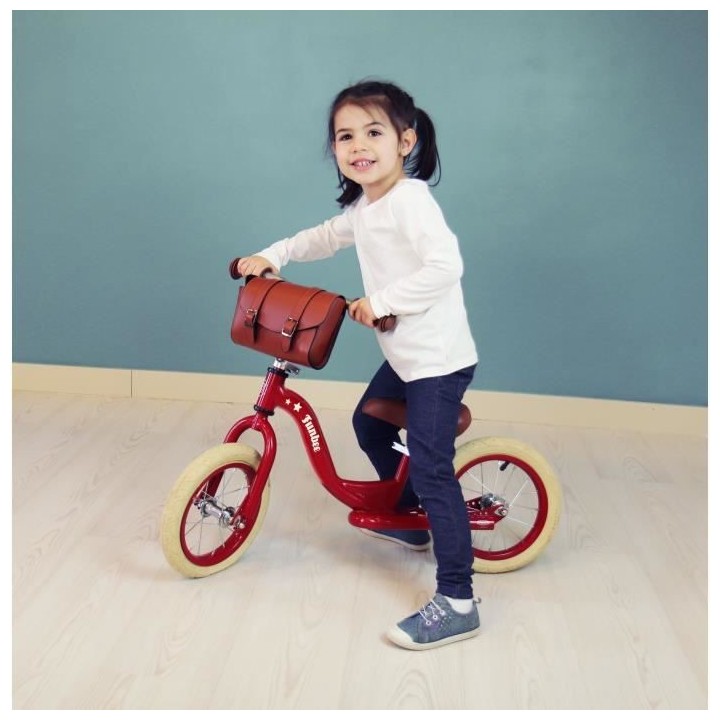 FUNBEE - Draisienne 12 Retro avec Sacoche pour enfant - Rouge