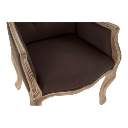 Chaise DKD Home Decor Lin Bois d'hévéa (63.5 x 49.5 x 102 cm)