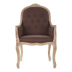 Chaise DKD Home Decor Lin Bois d'hévéa (63.5 x 49.5 x 102 cm)