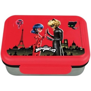 FUN HOUSE Miraculous Boite gouter inox - H.6,5 x l.17 x P.13,5 cm - Po