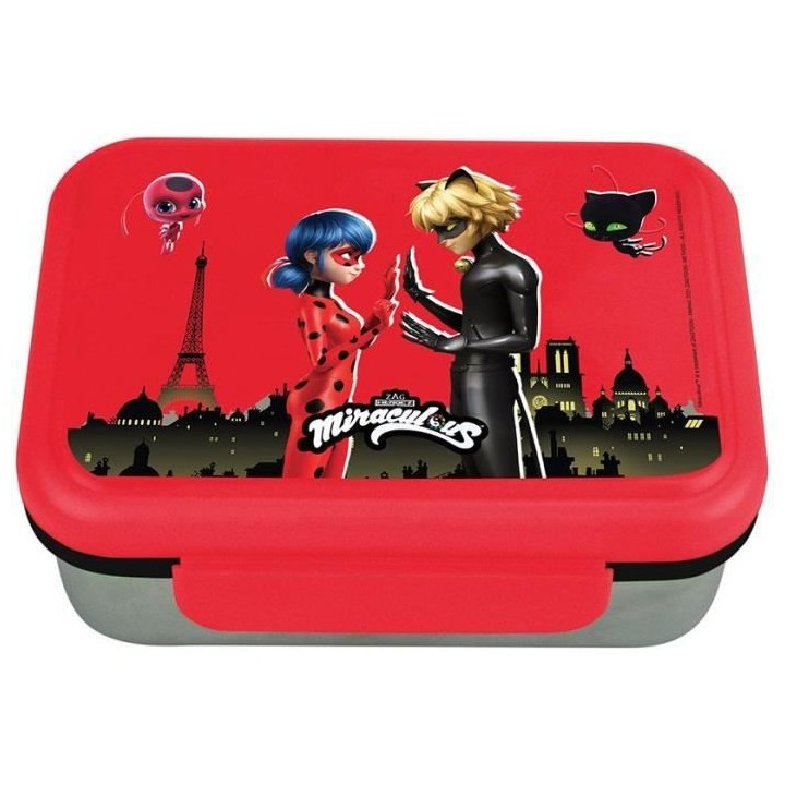 FUN HOUSE Miraculous Boite gouter inox - H.6,5 x l.17 x P.13,5 cm - Po