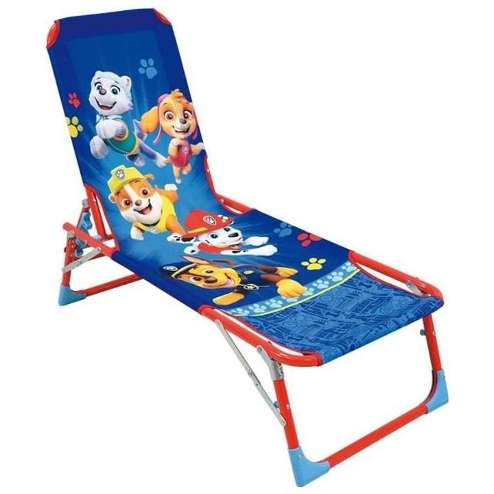 FUN HOUSE PAT'PATROUILLE Chaise longue transat - Pliable - 112 x 40 x
