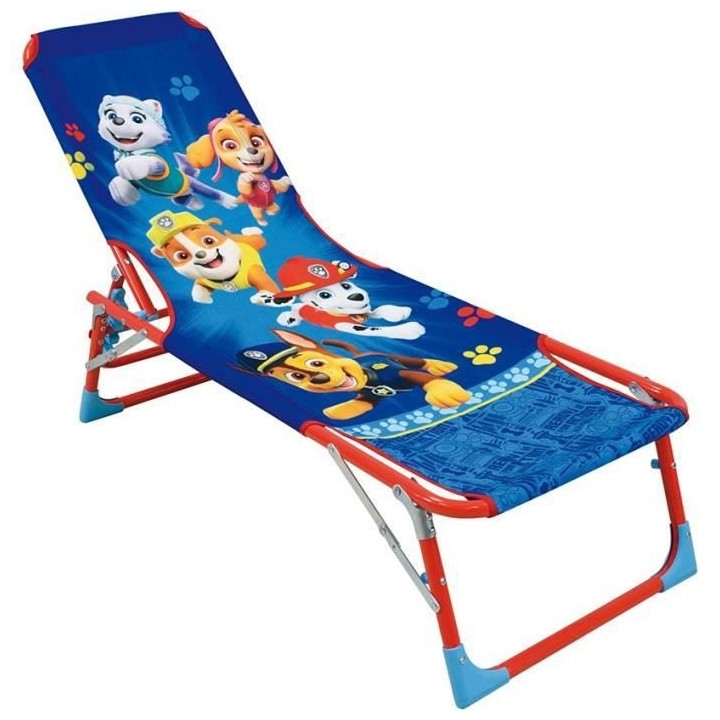 FUN HOUSE PAT'PATROUILLE Chaise longue transat - Pliable - 112 x 40 x