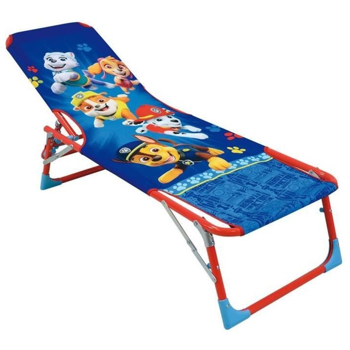 FUN HOUSE PAT'PATROUILLE Chaise longue transat - Pliable - 112 x 40 x