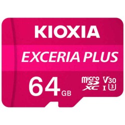 Carte Mémoire Micro SD avec Adaptateur Kioxia Exceria Plus Rose Cours 10 UHS-I U3