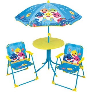 FUN HOUSE Baby Shark Salon de jardin - 1 table H.46xø46 cm, 2 chaises