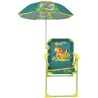 FUN HOUSE JURASSIC WORLD Chaise pliante de camping dinosaures - H.38.5 xl.38.5 x P.37.5 cm - Avec un parasol ø 65 cm - Pour enf