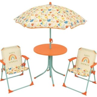 FUN HOUSE Fruity's Salon de jardin - 1 table H.46 x ø46 cm, 2 chaises