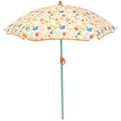 FUN HOUSE Fruity's Salon de jardin - 1 table H.46 x ø46 cm, 2 chaises H.53xl.38,5xP.37,5 cm et 1 parasol H.125 x ø100 cm