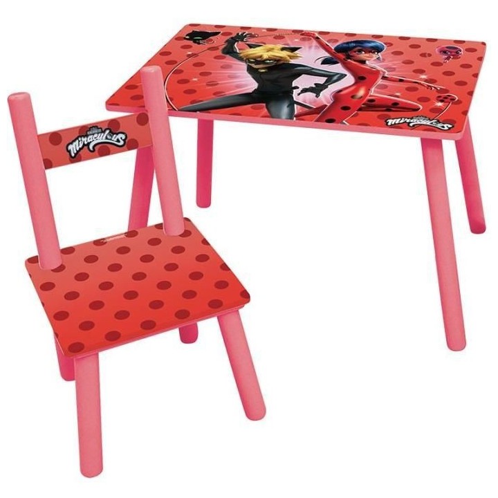 FUN HOUSE Miraculous Ladybug Table H 41,5 cm x l 61 cm x P 42 cm avec