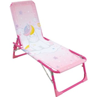FUN HOUSE Licorne Chaise longue transat - Pliable - 112 x 40 x 40 cm -