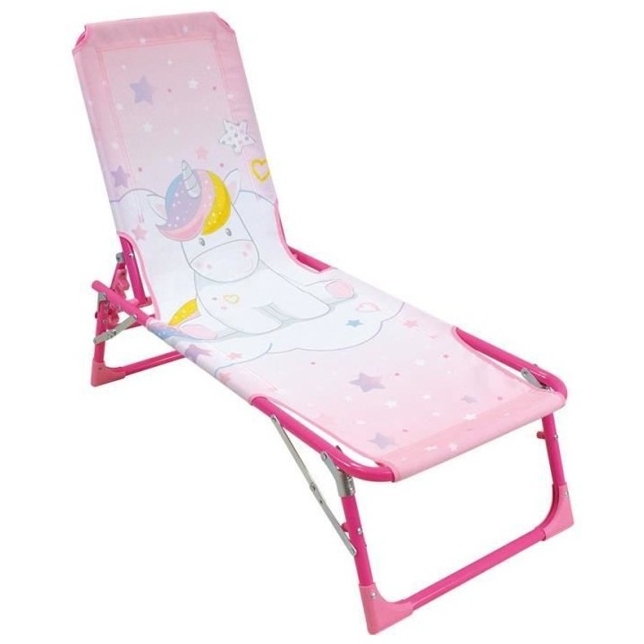 FUN HOUSE Licorne Chaise longue transat - Pliable - 112 x 40 x 40 cm -