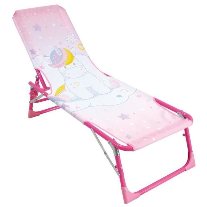 FUN HOUSE Licorne Chaise longue transat - Pliable - 112 x 40 x 40 cm -