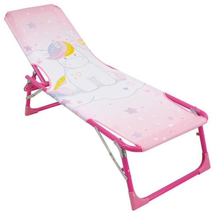FUN HOUSE Licorne Chaise longue transat - Pliable - 112 x 40 x 40 cm -