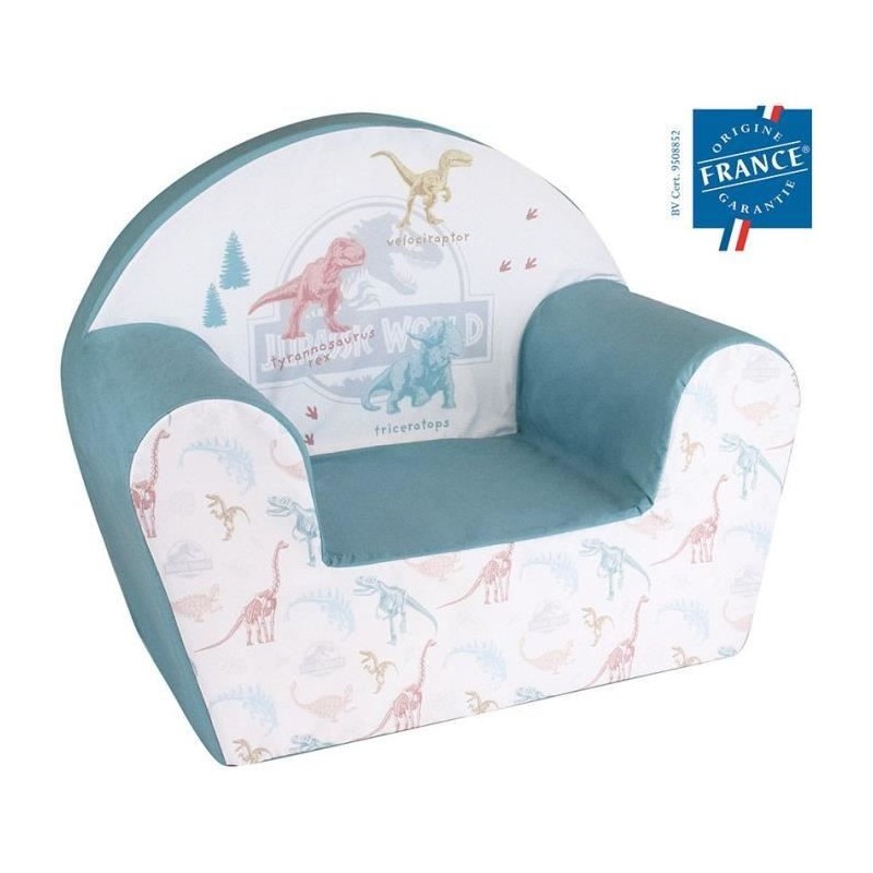 FUN HOUSE JURASSIC WORLD Fauteuil Club dinosaures - l.52 x P.33 x H.42 cm - Pour enfant origine France garantie