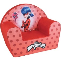 FUN HOUSE Miraculous Fauteuil club Lady Bug - l.52 x P.33 x H.42 cm - Pour enfant origine France garantie