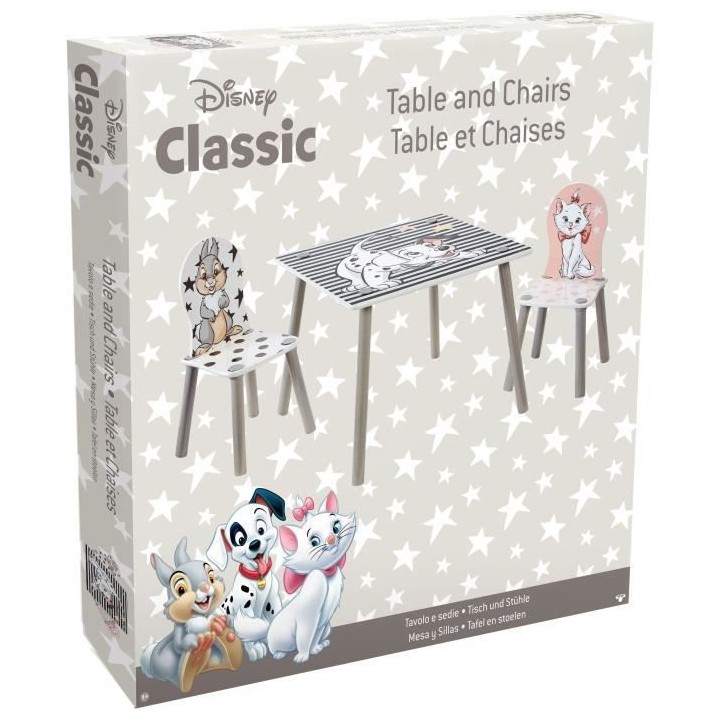 Disney Classics - Ensemble table et 2 chaises pour enfants - 101 Dalm