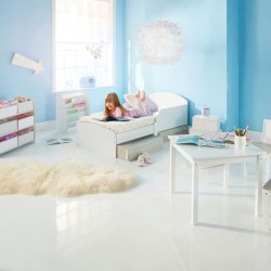 Meuble de rangement a jouets Blanc pour chambre d'enfant avec 6 bacs