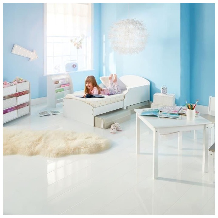 Meuble de rangement a jouets Blanc pour chambre d'enfant avec 6 bacs