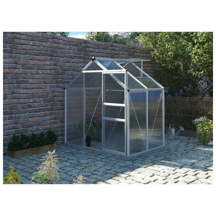 Serre de jardin en polycarbonate 2,51 m² - 1,9 x 1,32 x 2,01 m