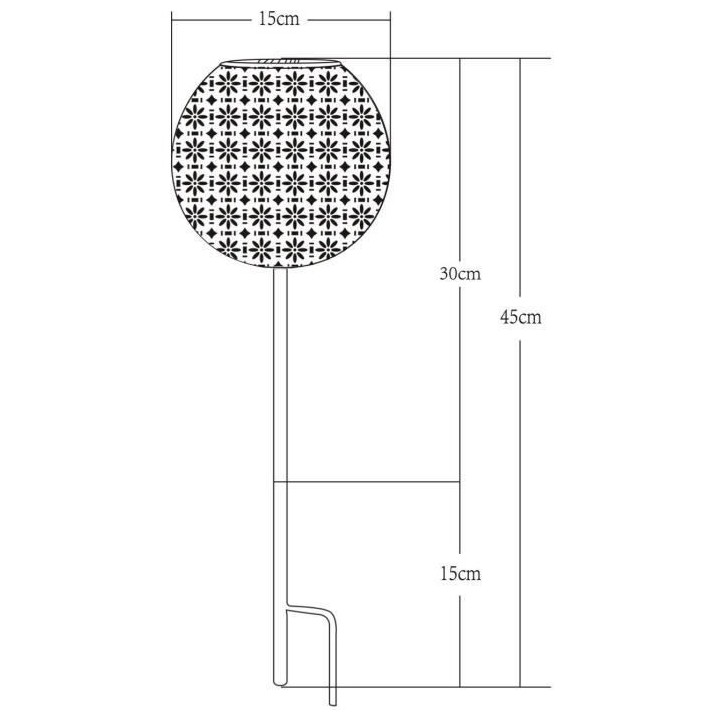 GALIX Décoration métal a énergie solaire - Design rétro