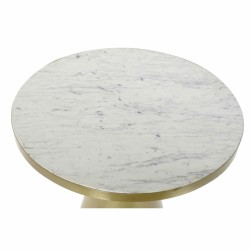 Table d'appoint DKD Home Decor 60 x 60 x 58 cm Doré Bois Blanc Marbre Fer