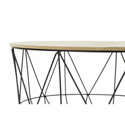 Table d'appoint DKD Home Decor 56 x 56 x 40 cm Naturel Noir Métal Bois Marron Clair