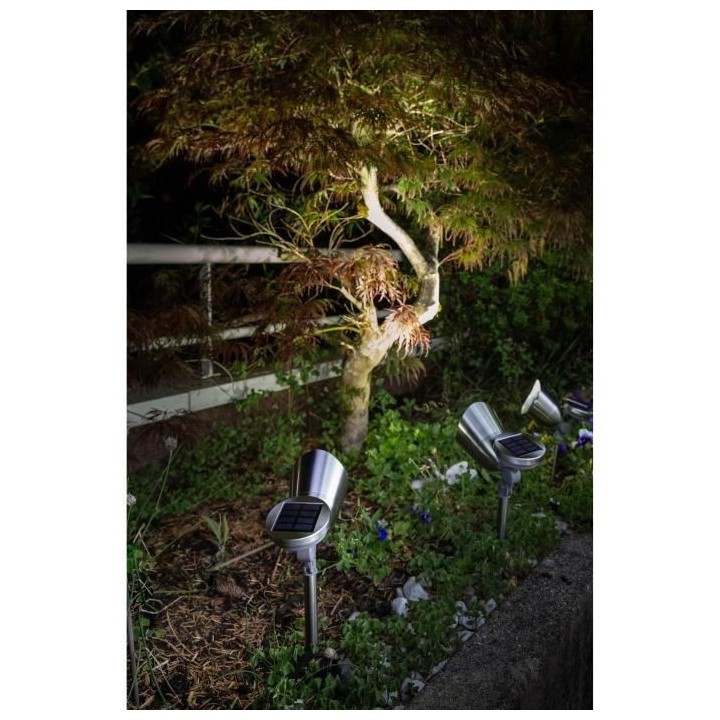 GALIX Spot a énergie solaire en inox brossé