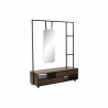 Meuble d'Entrée avec 2 Tiroirs DKD Home Decor 8424001807437 135 x 47 x 175 cm Miroir Noir Métal Marron Bois de manguier