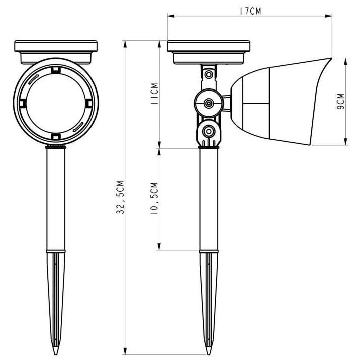 GALIX Spot a énergie solaire en inox brossé
