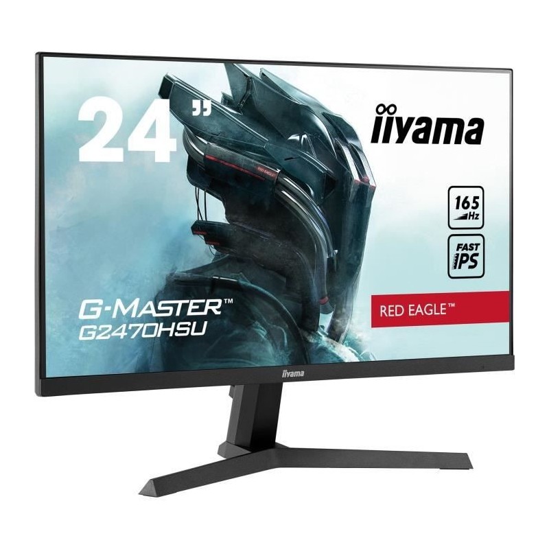 Ecran PC Gamer - IIYAMA G-Master Red Eagle G2470HSU-B1 - 23,8 FHD - Dalle IPS - 0,8 ms - 165 Hz - HDMI / DisplayPort - FreeSync